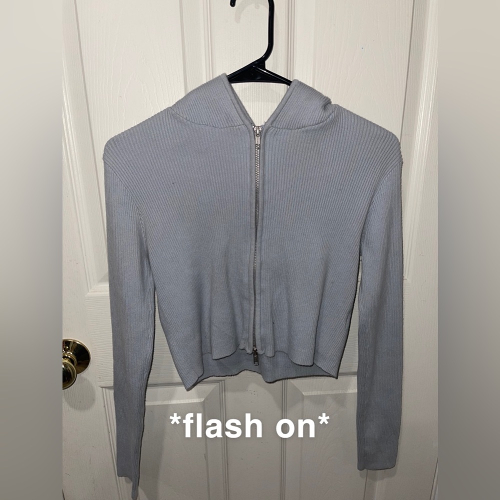 Brandy Melville cropped jacket, size small, pale blue